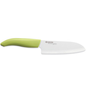 Coltello Santoku Kyocera 140 Bianco Manico Verde